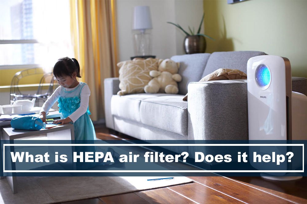 child playing in living room while air purifier is on